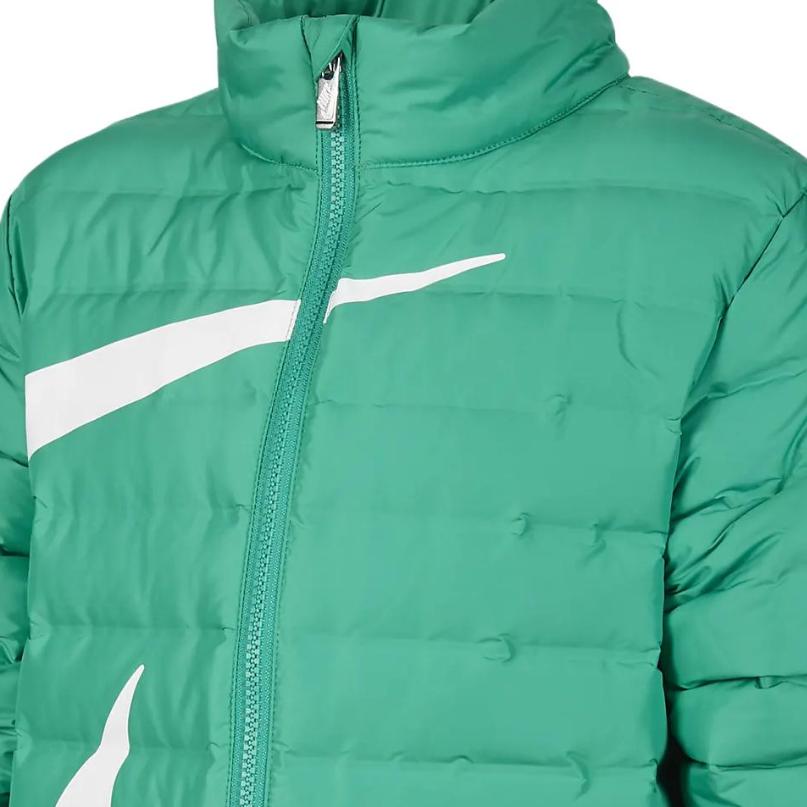 Nike Swoosh Color Block Stand воротник молния Повседневный пуховик Детская верхняя одежда Зеленый FV2518-324
