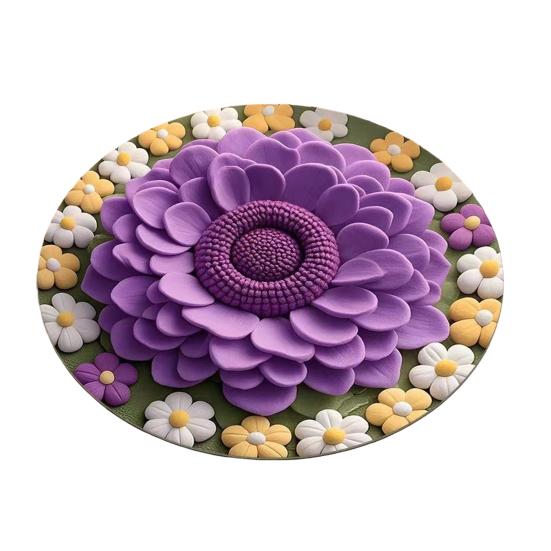 3D Sunflower Area Rug Absorbent Quick Dry Plush Diatomaceous Earth Floor Mat Non-slip Living