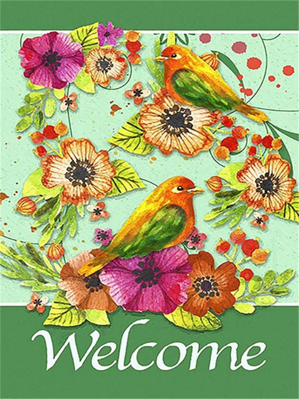 5D алмазная живопись текст Добро пожаловать вышивка крестиком Новое поступление Алмазная вышивка цветок птица мозаика рукоделие Декор для дома