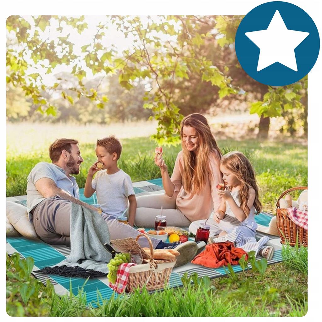 Waterproof Lattice Picnic Beach Blanket Foldable into a Beach Bag 200X200