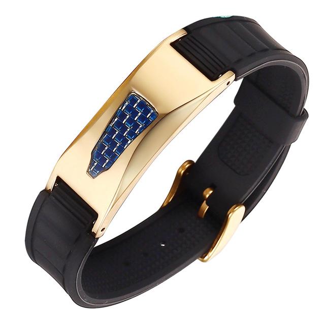 7 In 1 Titanium Silicone Magnetic Energy Armband Power Bio Bracelet Health Pain Relief Magnet Therapy Bracelet Bangle 3000 Gauss