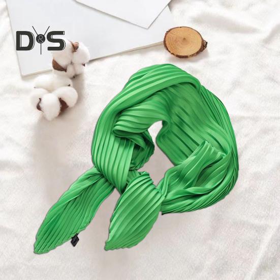 Women Pleated Scarf Solid Color Lightweight Breathable Scarf Soft Comfortable All-Season Shawl Scarf Everyday Wear