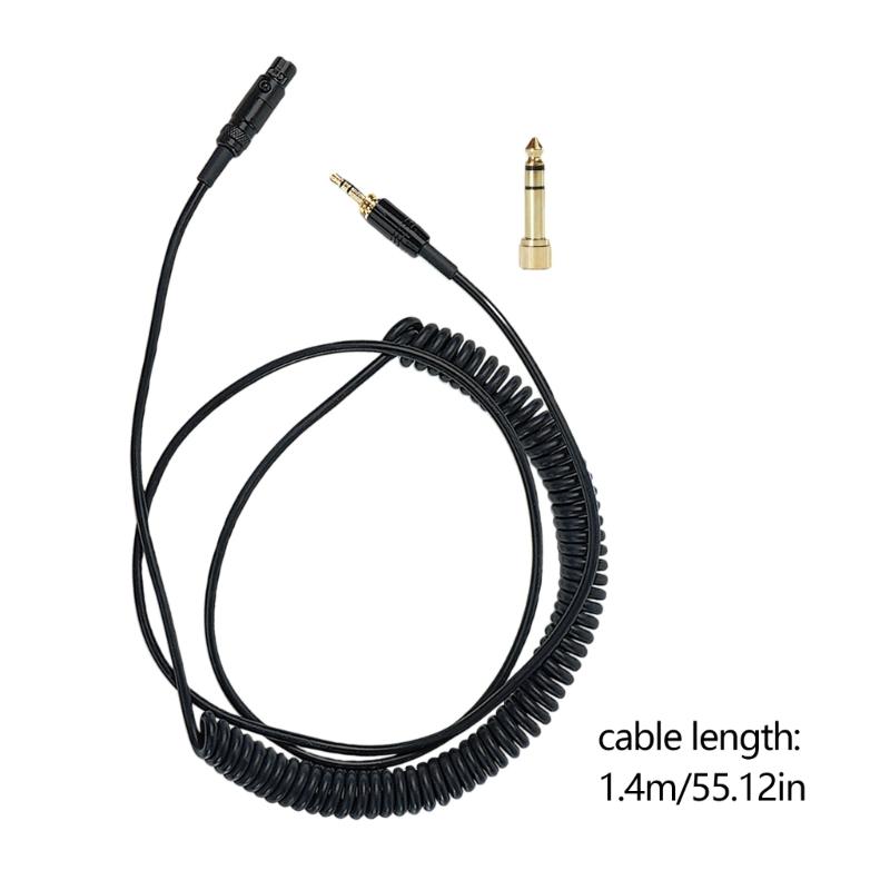 Flexible Coiled Cable Headphone Cable Compatible for K702 K712 K245 K240 K241 Q701 Models Gold Plated 6.35mm 3.5mm Plugs