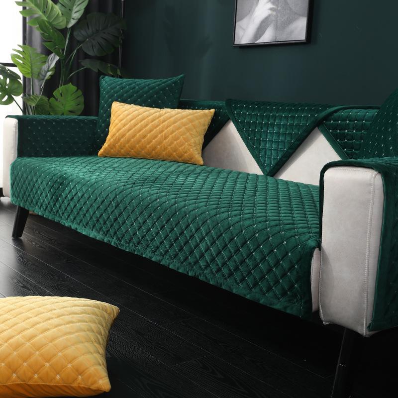 Plush Sofa Cover Non-slip Covers For Sofas 1/2/3 Seater Chaise L Shape Couch Slipcovers Solid Color Sofa Covers For Living Room