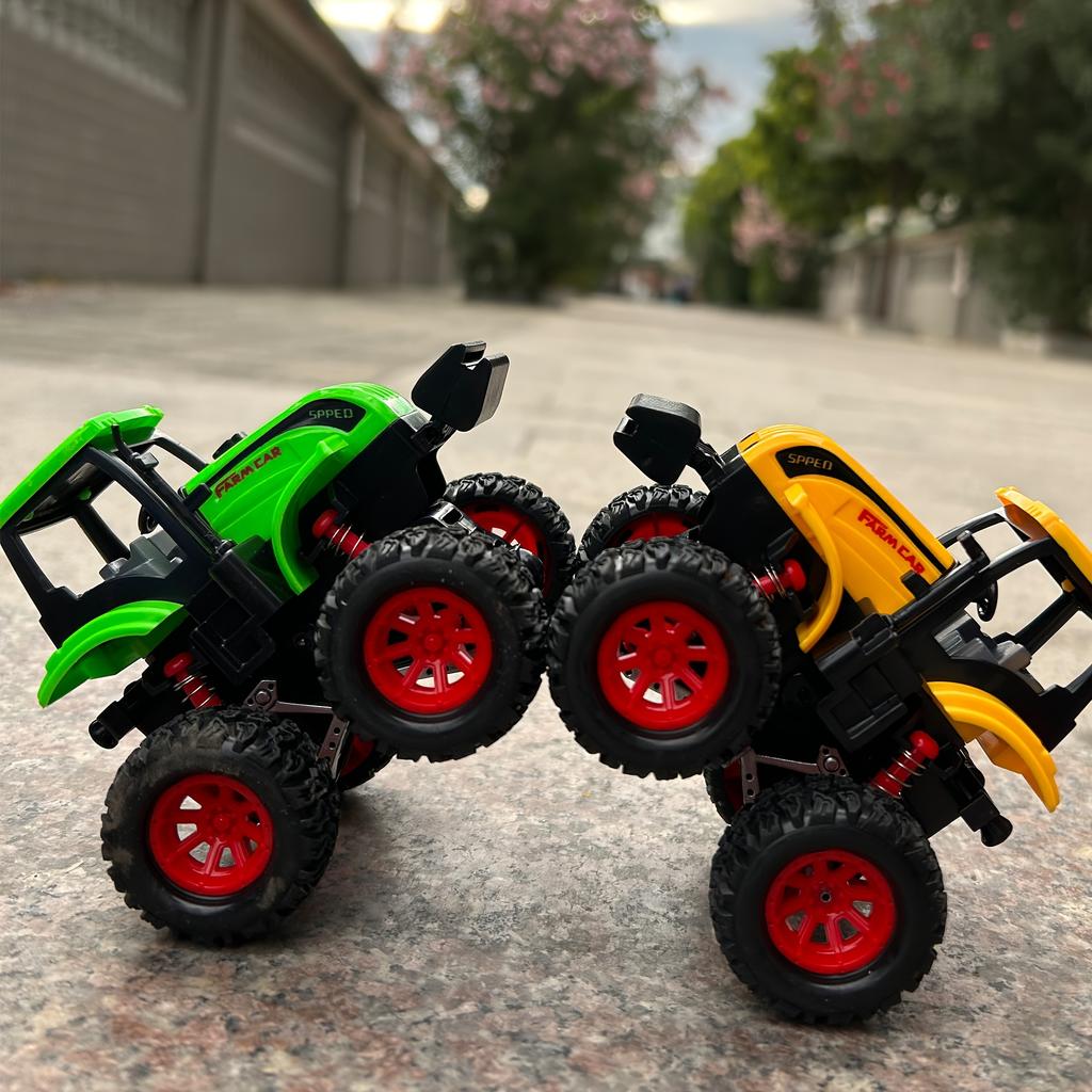 Farmer Stunt Car Inertia 4x4 Dual Inertia Stunt Green Climbing 360° Spin Flip Shock Утолщенные шины Внедорожный скутер Игрушечная машина в подарок на Хэллоуин