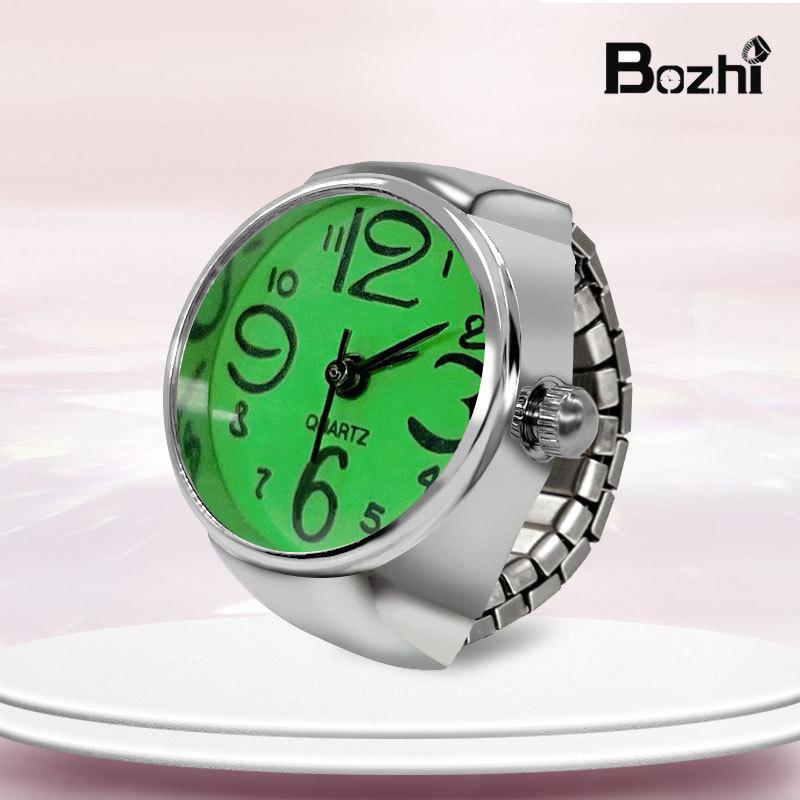 Trendy Unisex New Retro Hip-hop Women's Ring With Round Steel Dial Punk Style Elastic Quartz Ring Women's And Girls' Ring Watch