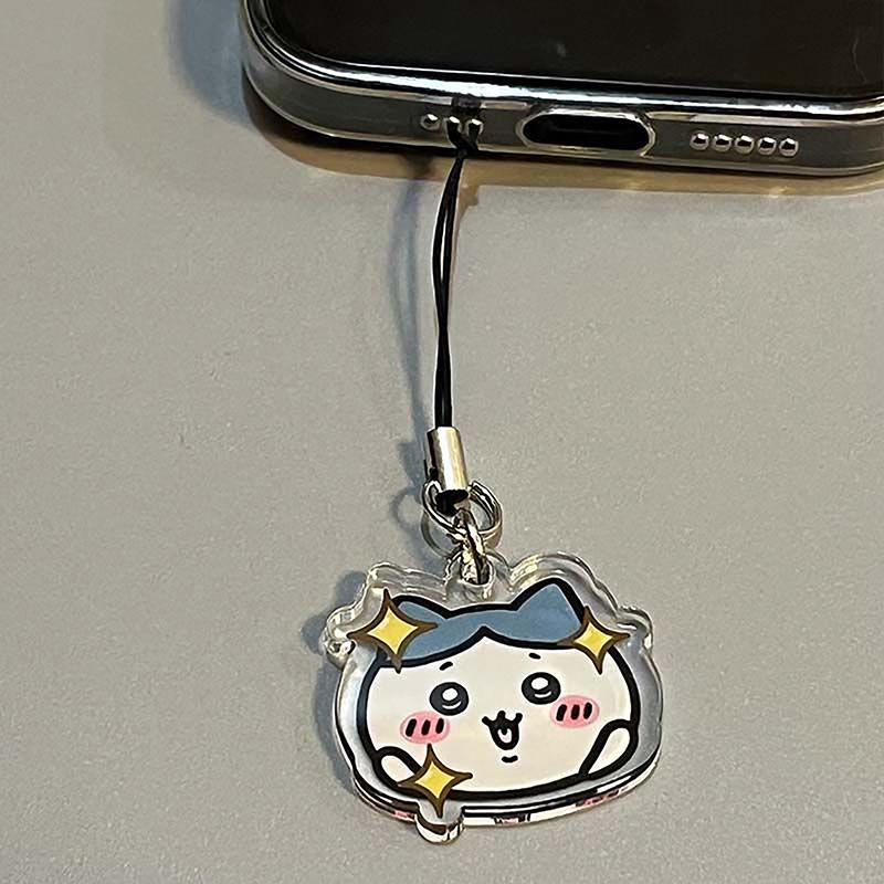 1Pc Bag Pendant Gifts Anime Figure Chiikawa Keychain Mobile Phone Ornament Couple Lanyard Pendant Cell Accessories