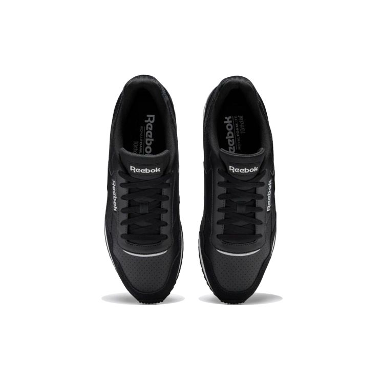 Reebok Спортивные повседневные кроссовки Royal Glide Ripple Clip из ПУ с амортизацией, низкие, унисекс, черные EF7712