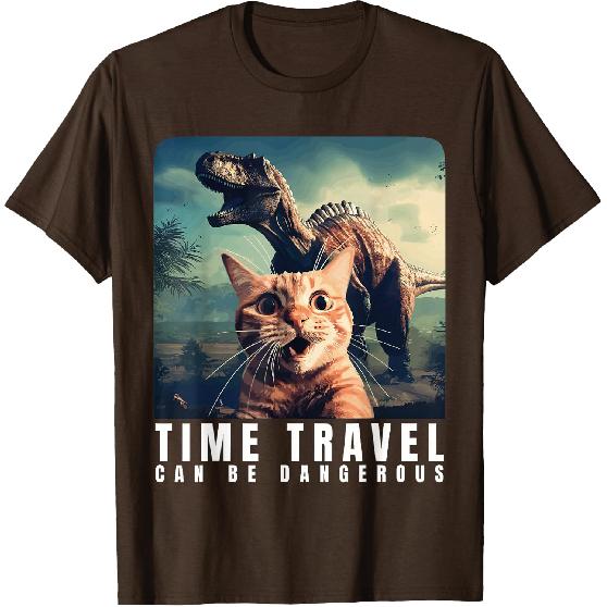 Crazy Cat Selfie Run, Time Travel Can Be Dangerous, Cat Love T-Shirt