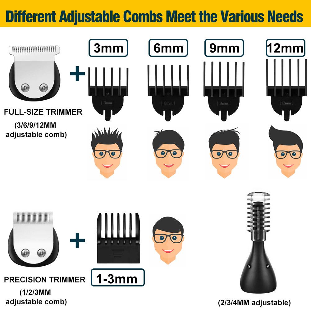 Surker Hair Clipper 6 In 1 Full Body Hair Trimmer Razor Shaver Nose Trimmer Beard Trimmer Kit