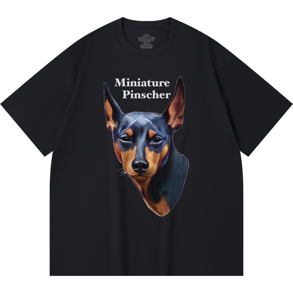 Футболка из 100% хлопка плотностью 230 г/м2 с принтом миниатюрного пинчера, забавная футболка из чесаного хлопка в стиле Харадзюку