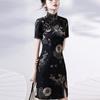 Women's Fashion Black Improved Temperament Small Casual Cheongsam