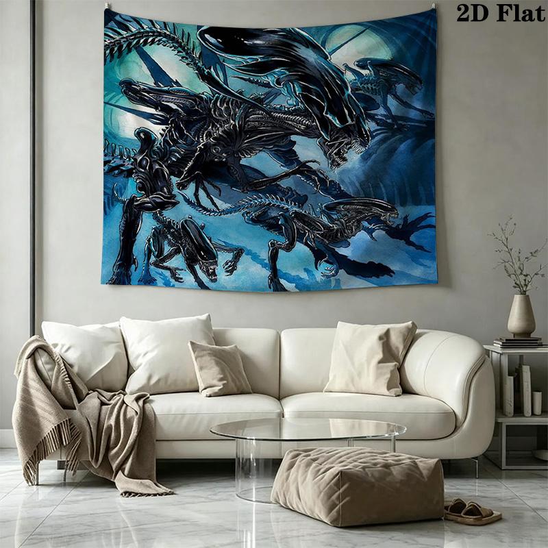 Aliens Monster Wall Tapestry Aesthetic Wall Hanging Printed Fabric Blanket Decorative Tapestries for Bedroom Living Room Home Decor