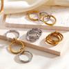 Hip Hop Multi-Layer Plain Circle Stainless Steel Ring for Women Fashion Stackable Index Finger Rings Personality Party Jewelry