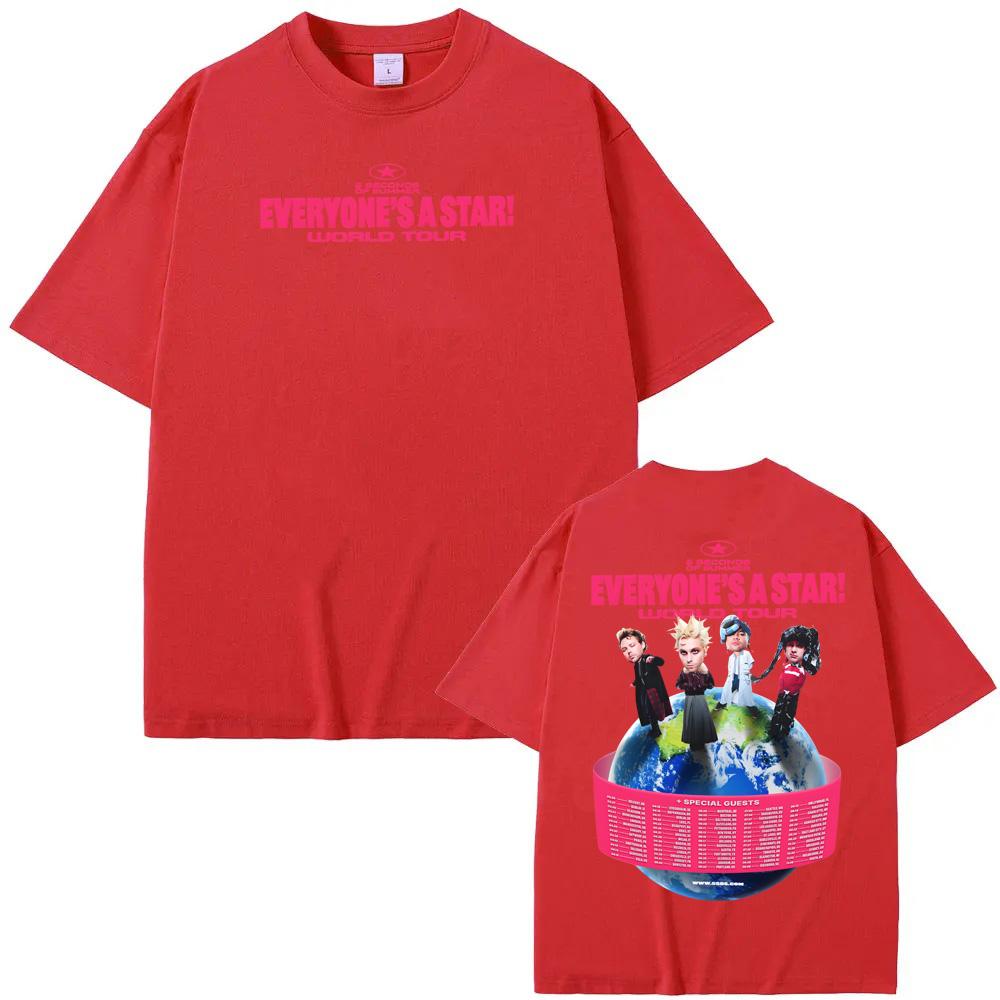 EVERYONES A STAR WORLD TOUR2026 Футболка 5 Seconds of Summer Высококачественная Летняя Футболка Графический Принт Повседневная Ретро Футболка