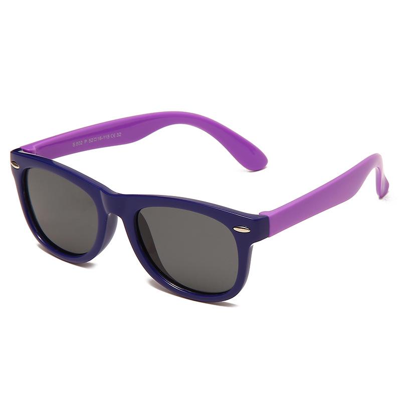 Polarized Silicone Baby Sunglasses - Anti-UV, Color Block, Fashionable Kids' Eyewear