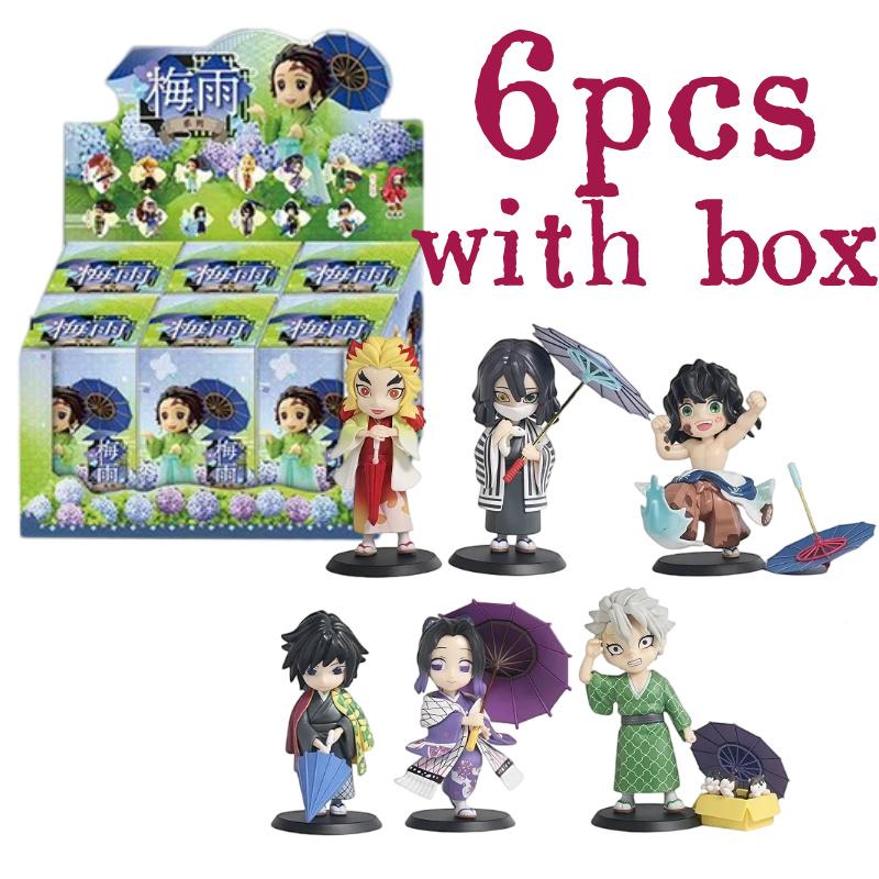 2026 Anime Demon Slayer Spring Plum Rain Series  Figure Blind Box Tanjiro Kamado Nezuko Action Model Set Toys Ornament Surprise
