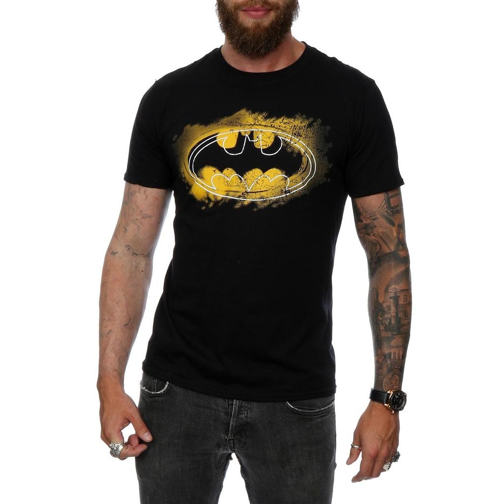 Batman Mens Spray Logo Cotton T-Shirt