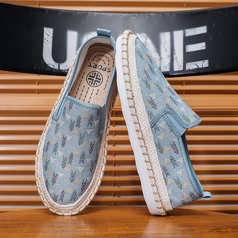 Обувь Мужская обувь для рыбалки с одним педальным рукавом Ленивые туфли на плоской подошве Модная повседневная обувь из ткани Old Beijing Мужская обувь