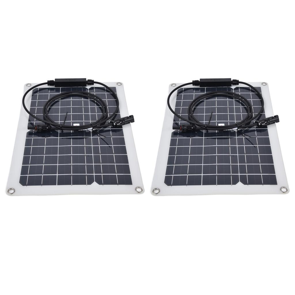 2 Pcs Solar Panels Kit 15W Portable Monocrystalline Solar Panel Charger for Outdoor Boat Caravan RV