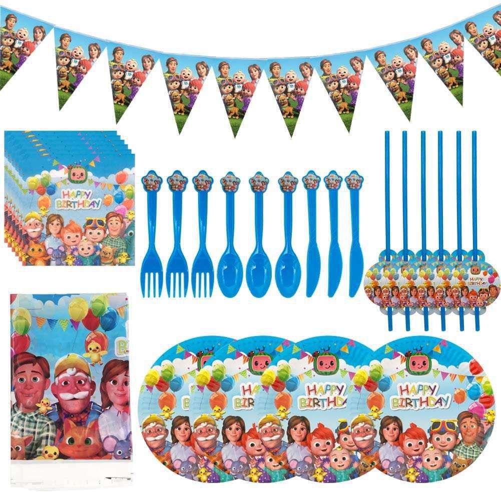 Vibrant Family Birthday Party Supplies Set With Cheerful Plates And Decor Elements