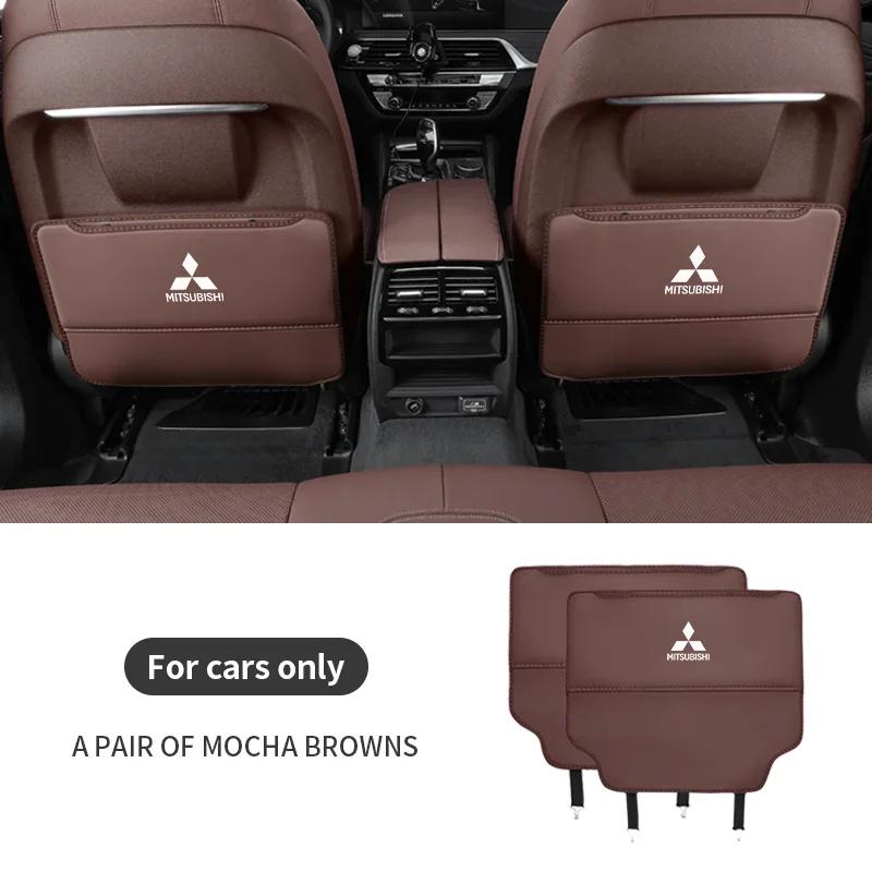 rvcr3 For Mitsubishi Outlander Pajero Asx Lancer EX Evolution X Ralliart Car Seat Back Protection Anti-Kick Pad Rear Seat Storage Bag