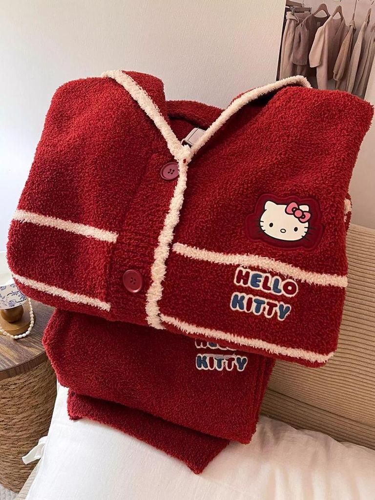 Женская бархатная домашняя пижама в корейском стиле, утолщенный комплект больших размеров для осени и зимы с рождественским настроением.