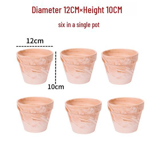 Nordic Style Macchiato Terracotta Flower Pot - Large, Breathable Red Clay with Kiln-Changed Color