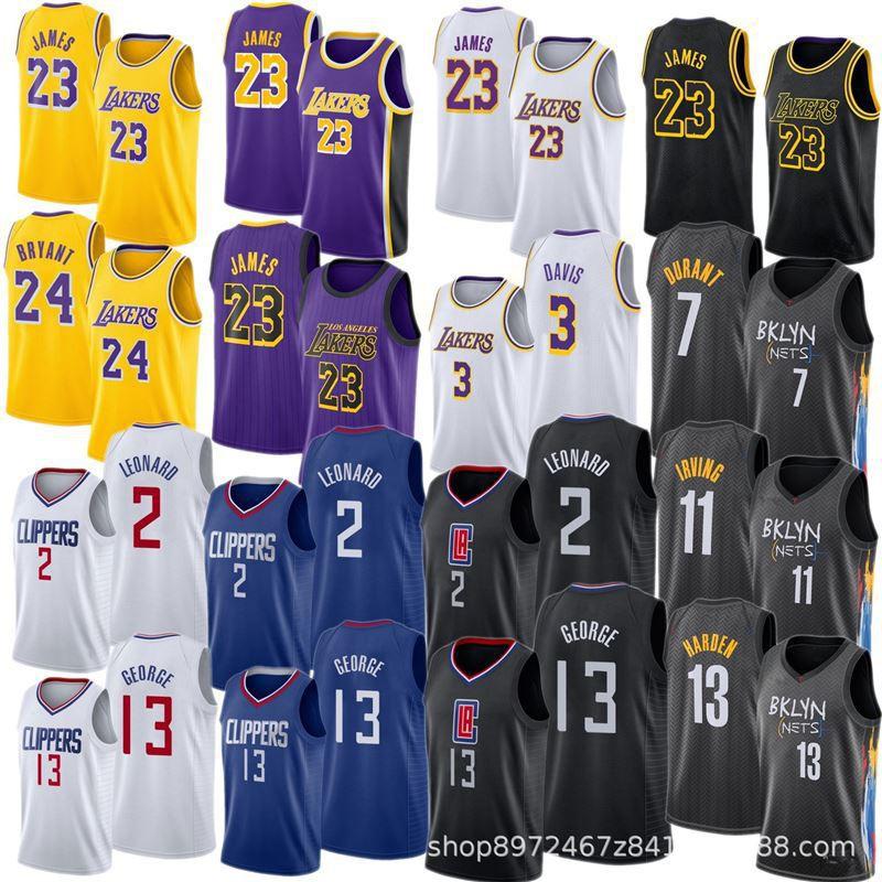 Mens Basketball Jersey NBA Team Fan Apparel Lakers Nets Mavericks Clippers Bucks Warriors Cotton Sport Shirt