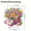 Flower Special Shaped Desktop Diamond Art Kits Colorful Diamond Painting Desktop Ornaments Kit for Home Office Desktop Decor