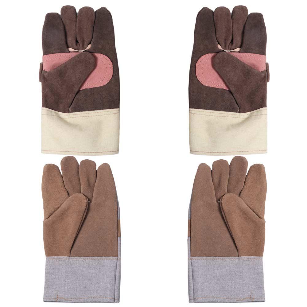 1 Pair Labor Protection Leather Work Gloves Thickened Gardening Gloves Protection Safety Supplies