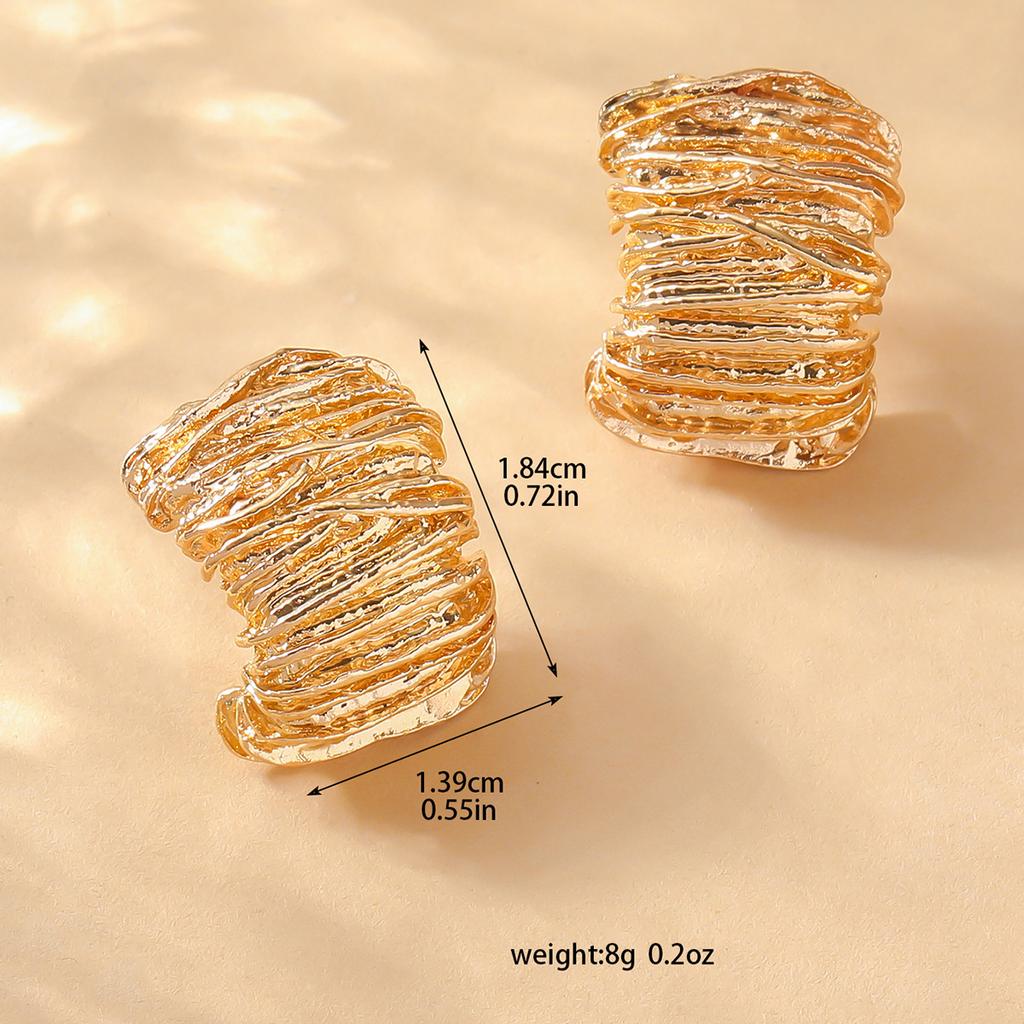 Accessories Circle Hollow Fan Circle Metal Earrings Women'S French Retro Elegant Niche Premium