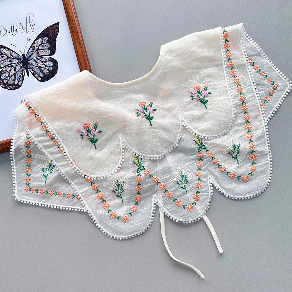 New Chinese Style Stand Lapel False Collar Women Embroidery Faux Half Shirt Blouse Fake Collars Sweater Shirt Detachable Collars