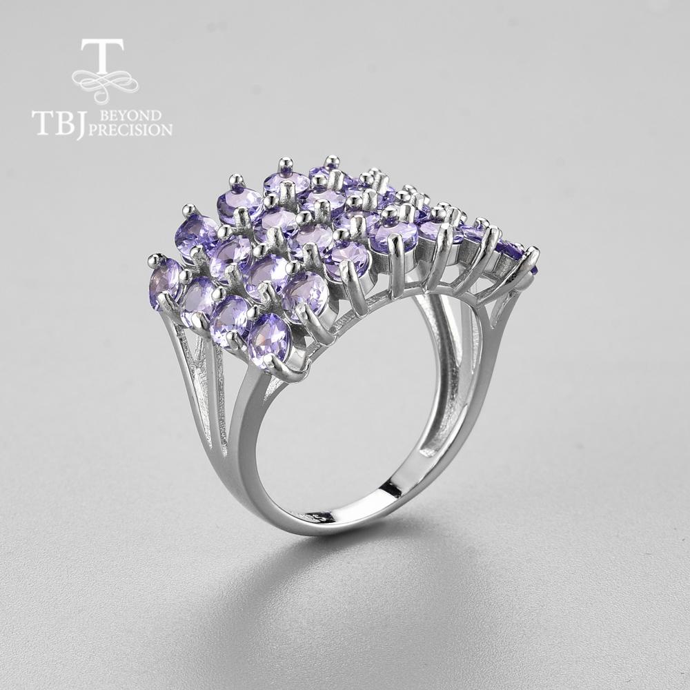 Роскошное дизайнерское большое кольцо с танзанитом овальной формы 3*4 мм, большое кольцо из стерлингового серебра 925 пробы, женские ювелирные украшения для мамы, лучший подарок