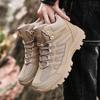 Fashion Autumn And Winter Men's Boots Nylon Leather Wearproof Outdoor Hunting Hiking Desert Boot Army Fans Combat Training Shoes.