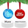 36 pcs Metal Sublimation Ornament Blanks - Double Sided Round Christmas Tree Decor for DIY Custom Printing Holiday Craft Project
