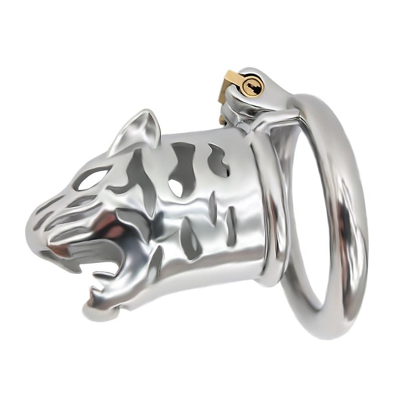 FRRK Stainless Steel Dildo Male Chastity Device Cage SM Chastity Cage Penis Lock Sex Tools Chastity Lock for Men