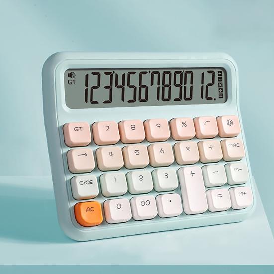 Настольный калькулятор, голосовой/бесшумный, на батарейках, 12-значные квадратные кнопки, большой ЖК-дисплей, портативный студенческий финансовый калькулятор, офисные принадлежности