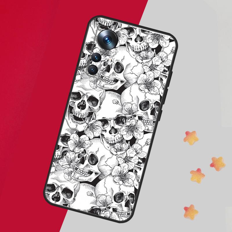 Gothic Floral Skull Case For Xiaomi 14T Pro 11T 12T 13T 13 14 15 Ultra Cover For POCO F7 F6 F5 X3 X5 X6 X7 Pro
