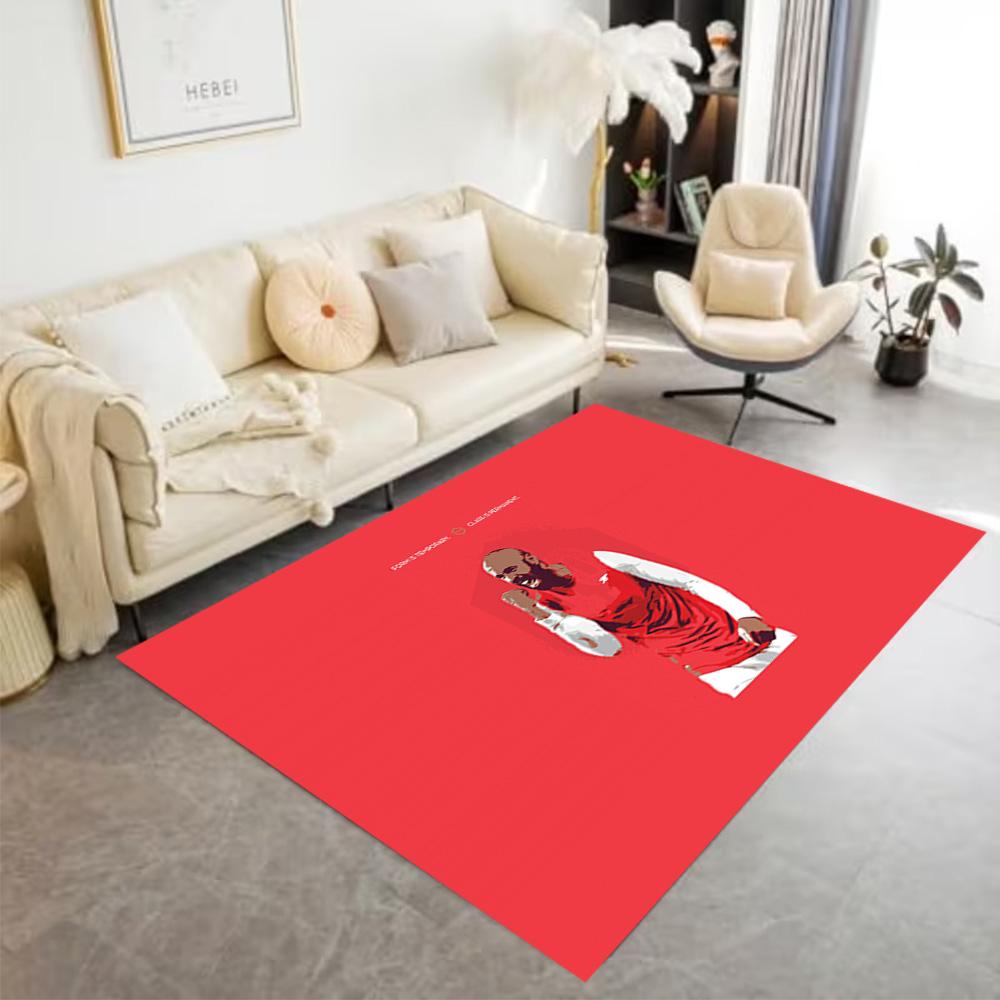 Football Player Action Floor Rug Office Rug Suitable for Entryway Outdoor Foyer Dining Room Anti-slip Rug Decorate Offices