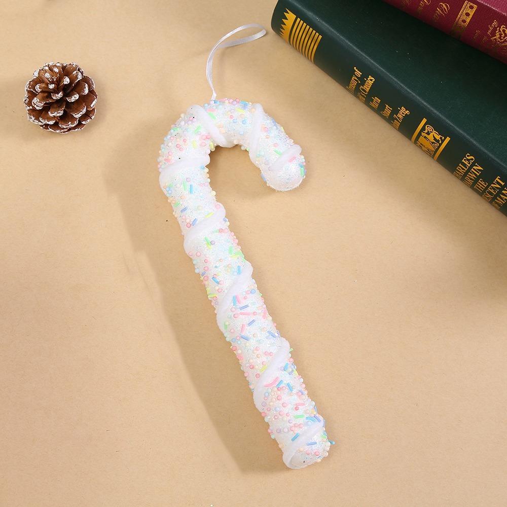 Flocking Xmas Tree Decor DIY Ice Cream Pendant Creative Candy Cane Ornament Home Decor