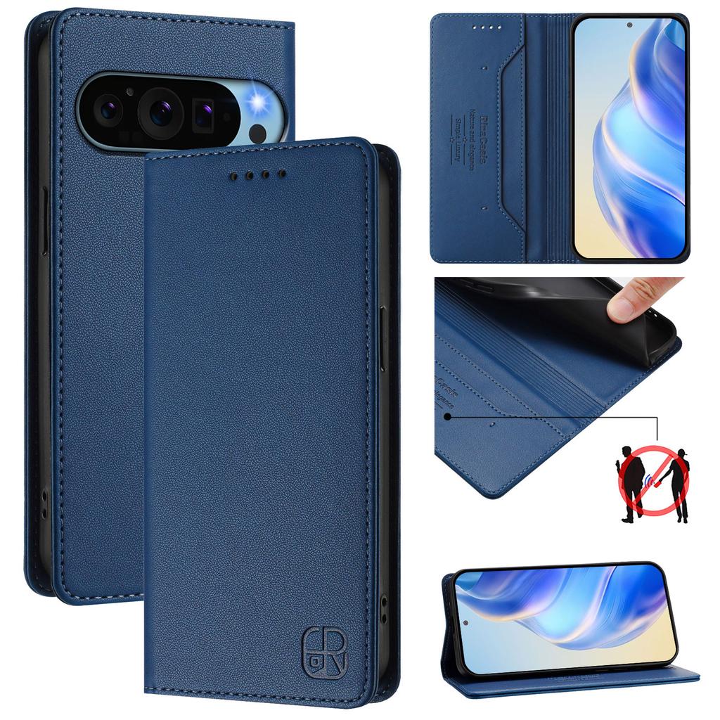 Для Google Pixel 6/6a/6 Pro, Pixel 7/7a/7 Pro, Pixel 8/8a/8 Pro, Pixel 9/9a/9 Pro... Премиальный чехол-кошелек из искусственной кожи, ударопрочный и с блокировкой RFID