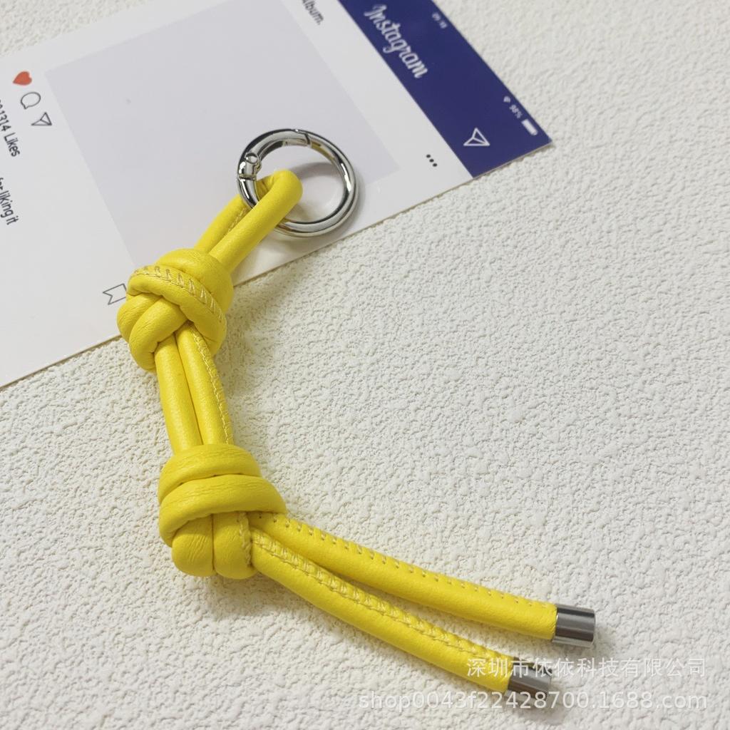 Новый DIY кожаный брелок-подвеска нишевый простой цвет конфет кожаная веревка плетеная подвеска для сумки универсальная и повседневная