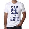 Мужская винтажная футболка Футболка с рисунком Say Yes to Life White