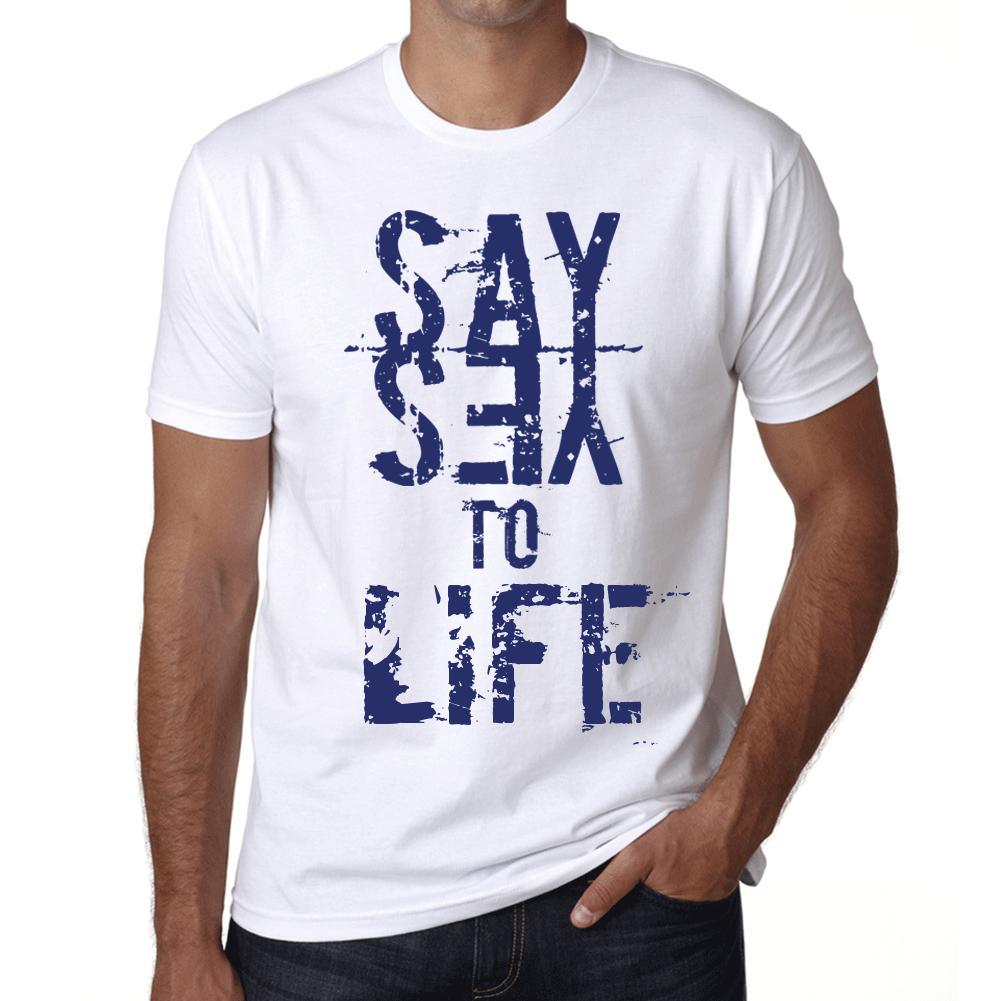 Men’s Vintage Tee Shirt Graphic T Shirt Say Yes To Life White