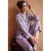 Solid Classic Elegant Fashion European and American Style Women's Homewear Spring Autumn Lounges Female Pajamas