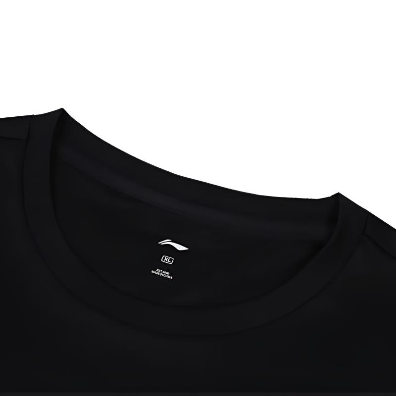 Футболка с принтом логотипа Li Ning, простая модная, дышащая, удобная, универсальная, пуловер с круглым вырезом, с коротким рукавом, повседневный спортивный комплект YTSU141-2+YKSV147-2