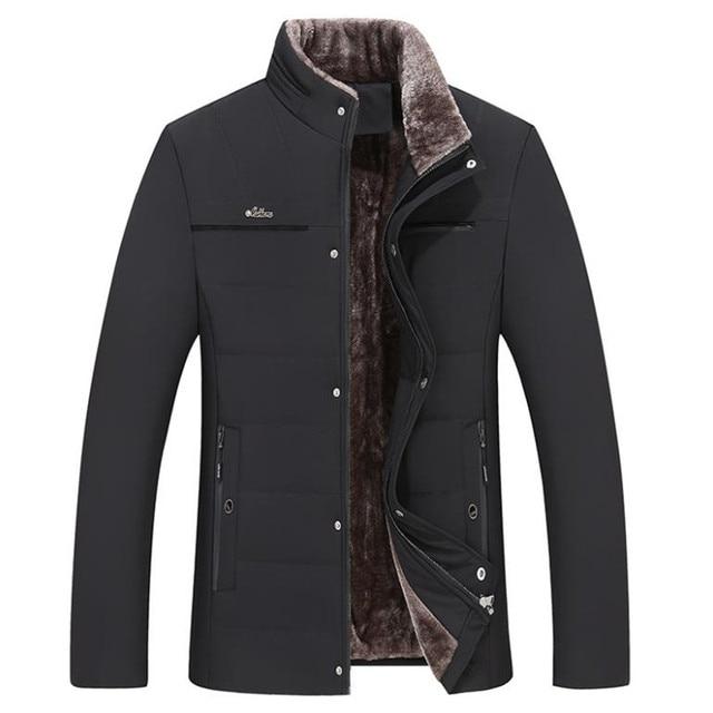 Winter Men's Jacket, Warm Fleece, Business Casual, Stand-up Collar, Jacket, Parker, Thick Coat, -30 Degrees, Warm Fur Collar