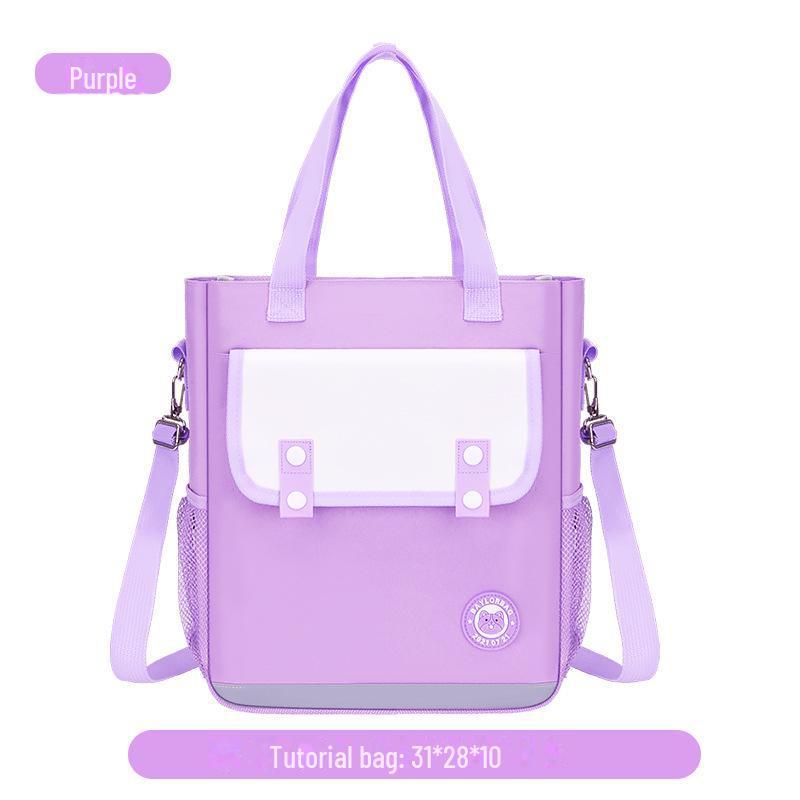 Large Capacity 4-in-1 Remedial Bag for Grades 1-9: Convertible Crossbody and Double-Shoulder Design for Primary and Junior High Students