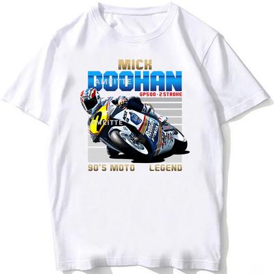 Летняя мужская футболка с коротким рукавом Mick Doohan 2 GP 500 Legend, приключенческий спорт, повседневная, белая, топы, 90-е, мужская, для езды на мотоцикле